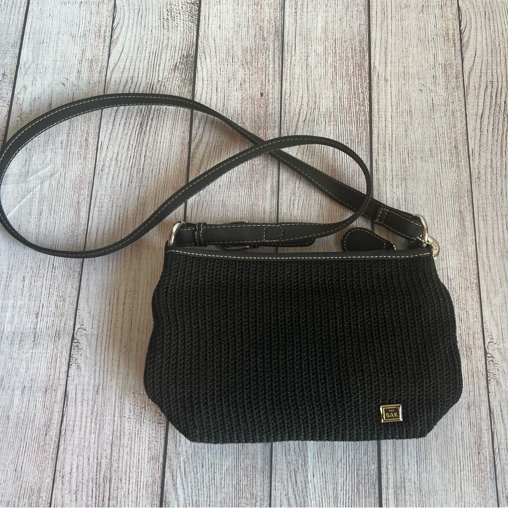 The SAK Black Mini Knit Hobo Bag Purse